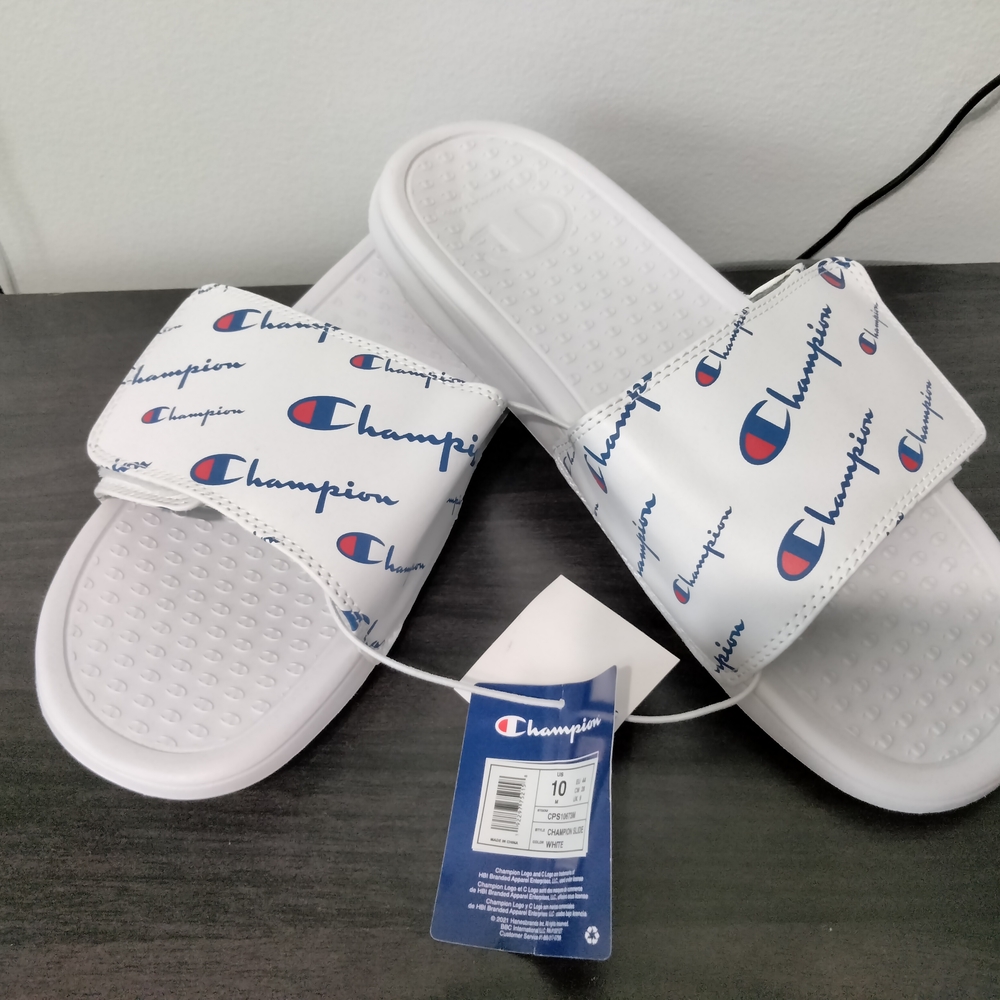 Champion White Slide Sandals